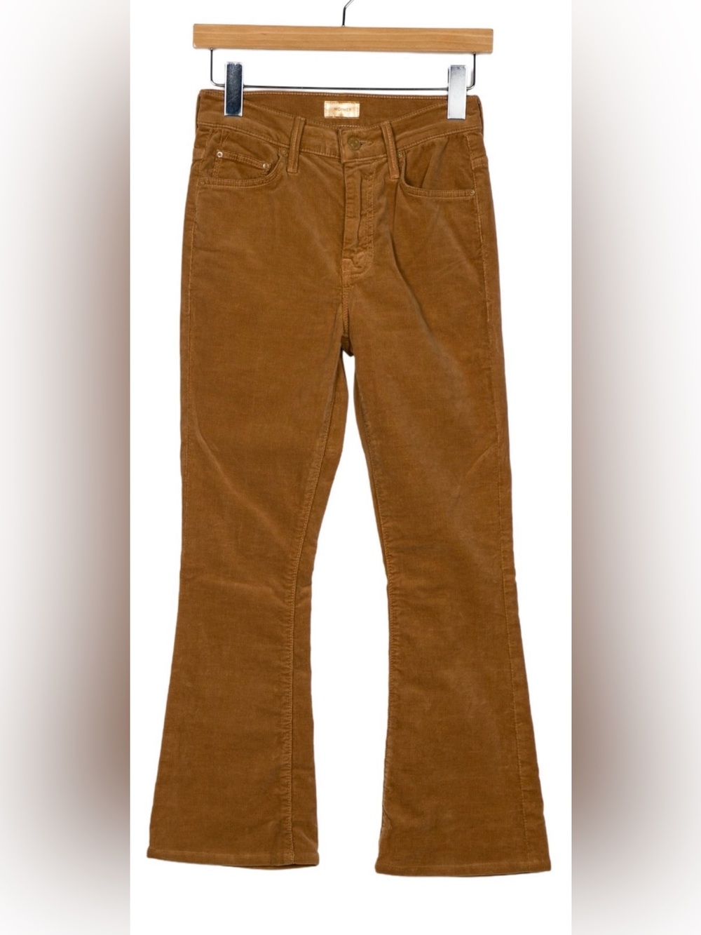 MOTHER The Weekender Corduroy Flare Jeans Size 25 Tobacco Brown High Rise Pants